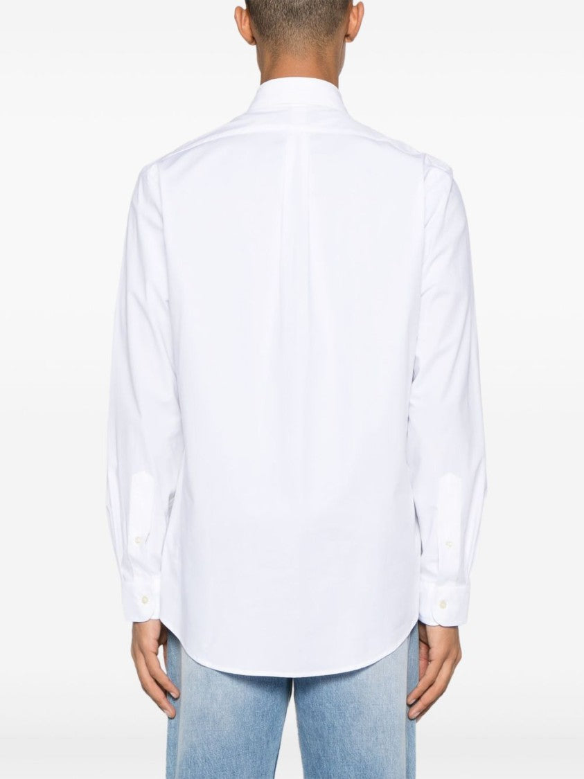 Polo Ralph Lauren White Stretch-Cotton Poplin Shirt With Signature Logo