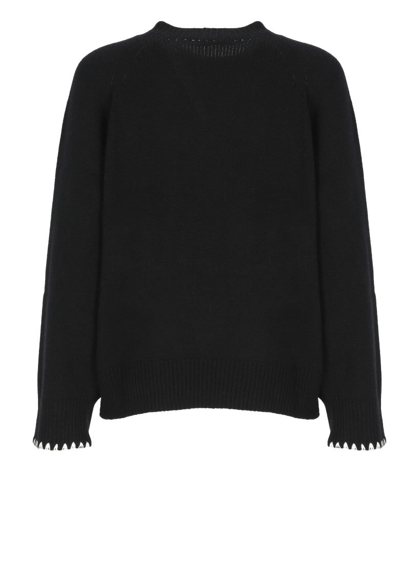 Oliver Lattughi Black Cashmere Crew Neck Sweater