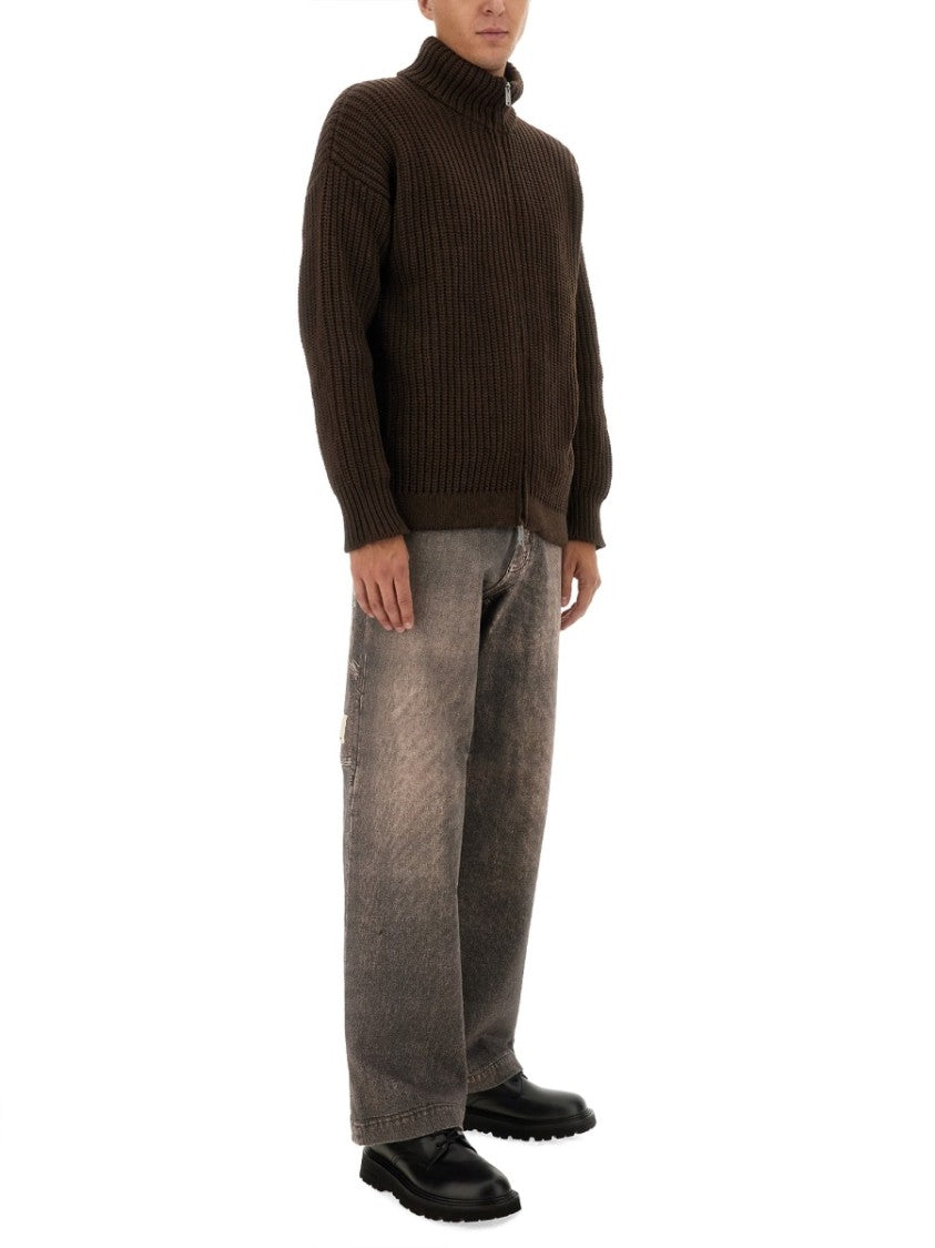 Emporio Armani Textured Ribbed High Collar Sweater