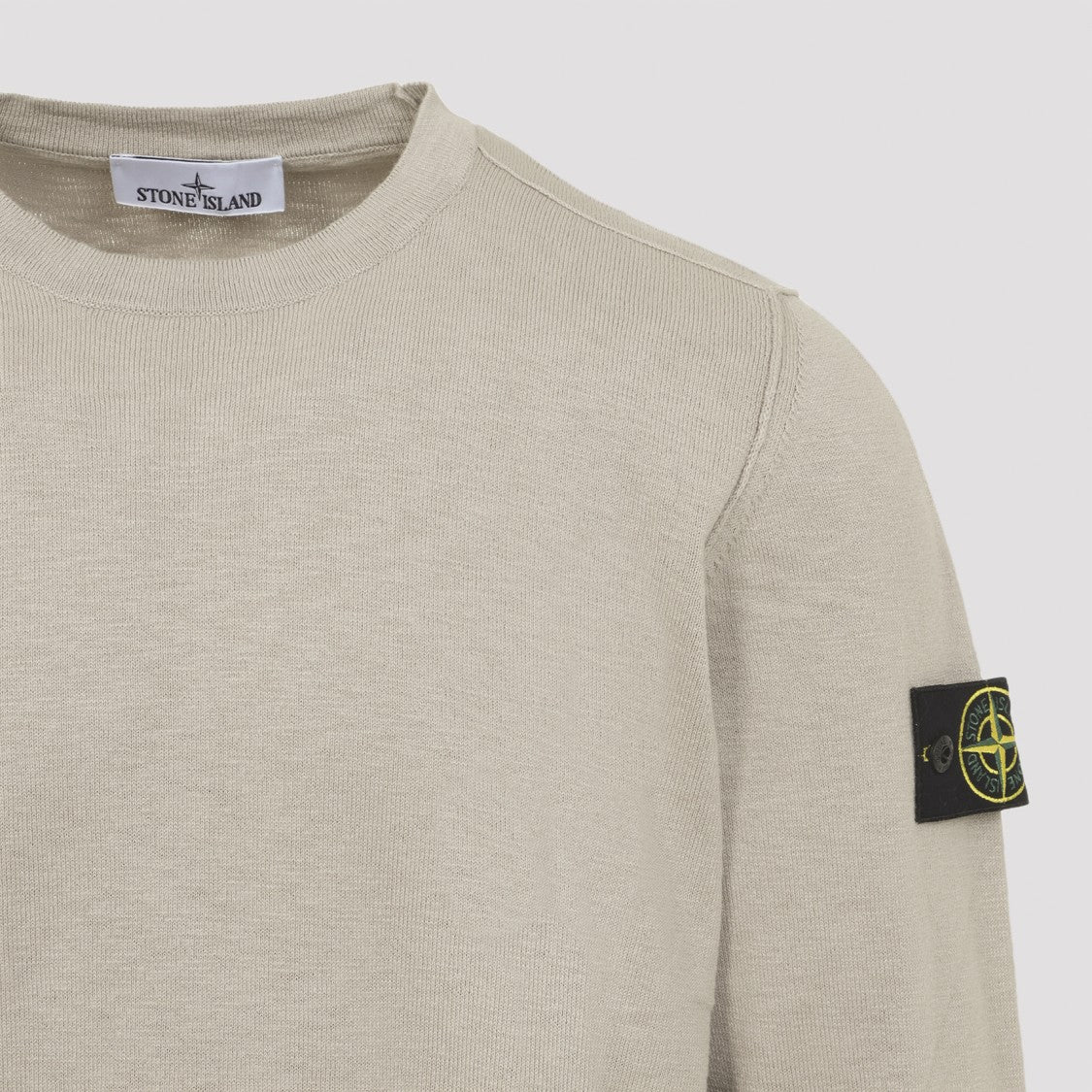 Stone Island Desert Sand Cotton Crew Neck Pullover