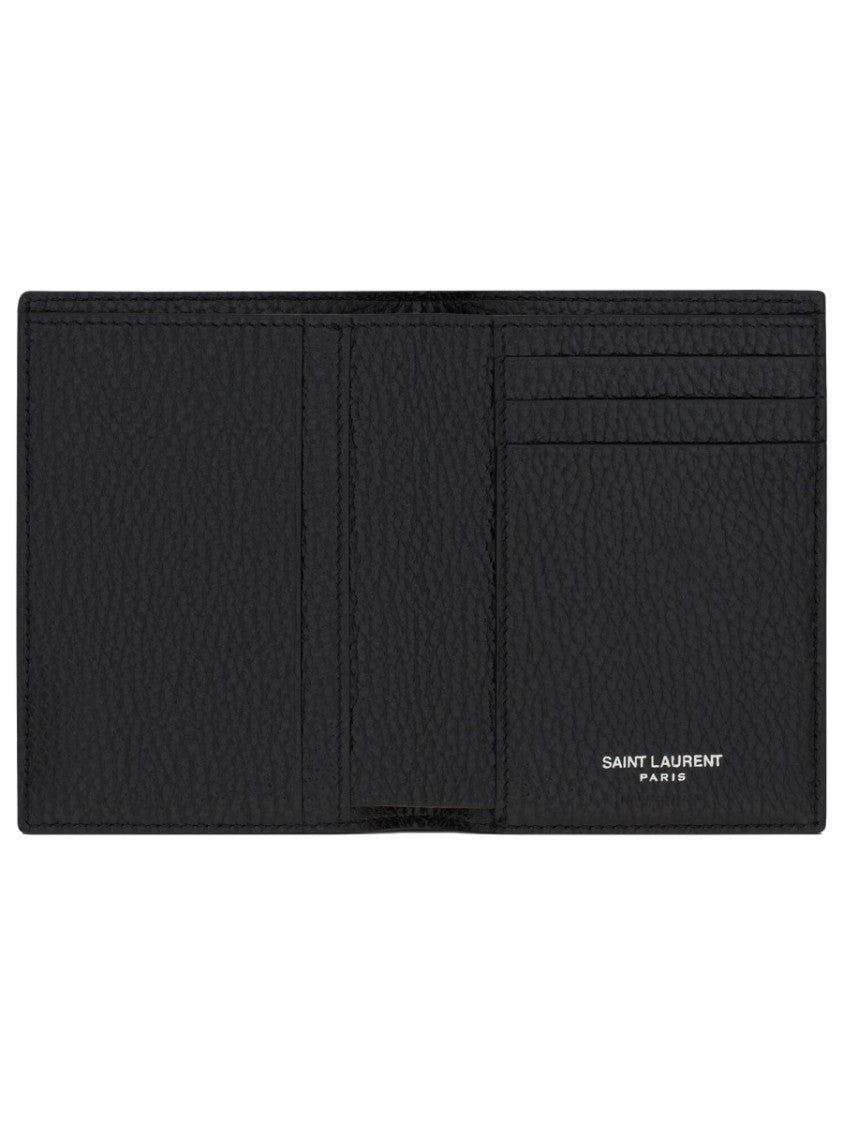 Saint Laurent Cassandre Compact Textured Bifold Wallet