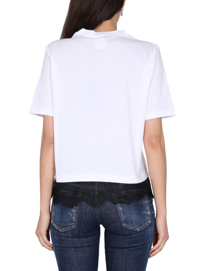 Dsquared2 Cropped T-Shirt With Bold Logo Print
