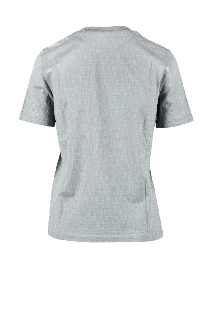 Diesel Grey Textured Cotton T-Shirt