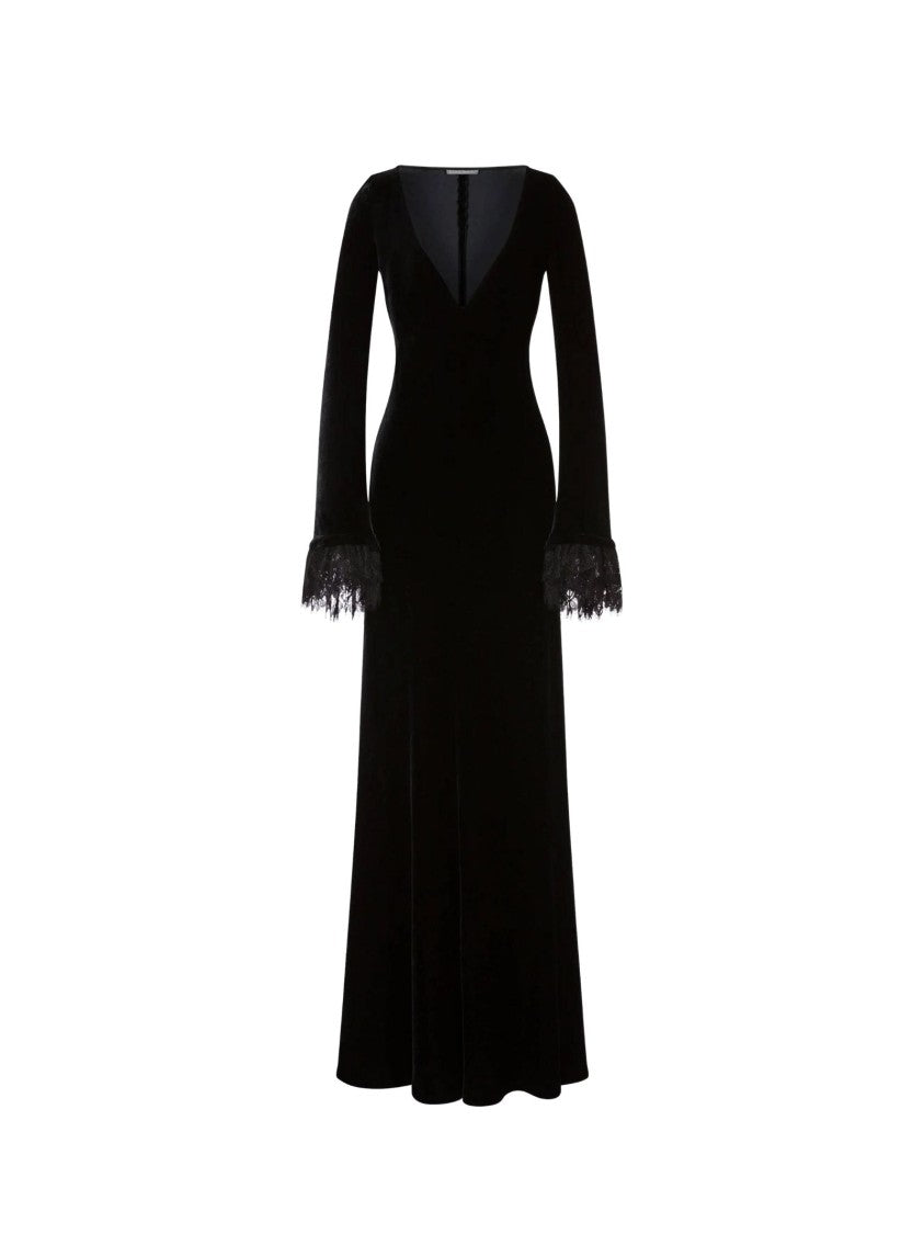 Alberta Ferretti Long Velvet Dress