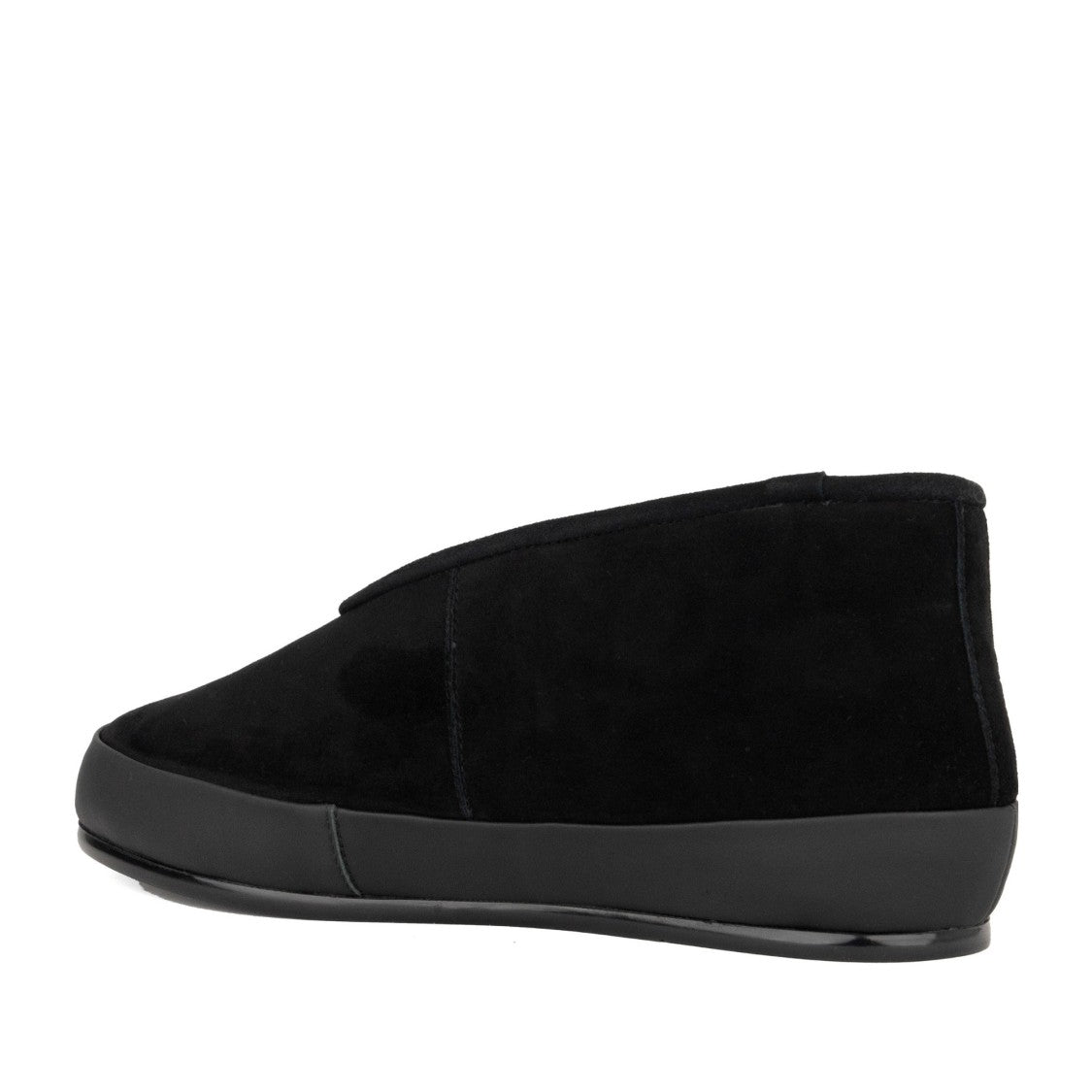 Linda Baumann Black Minimalist Fur-Lined Leather Loafers