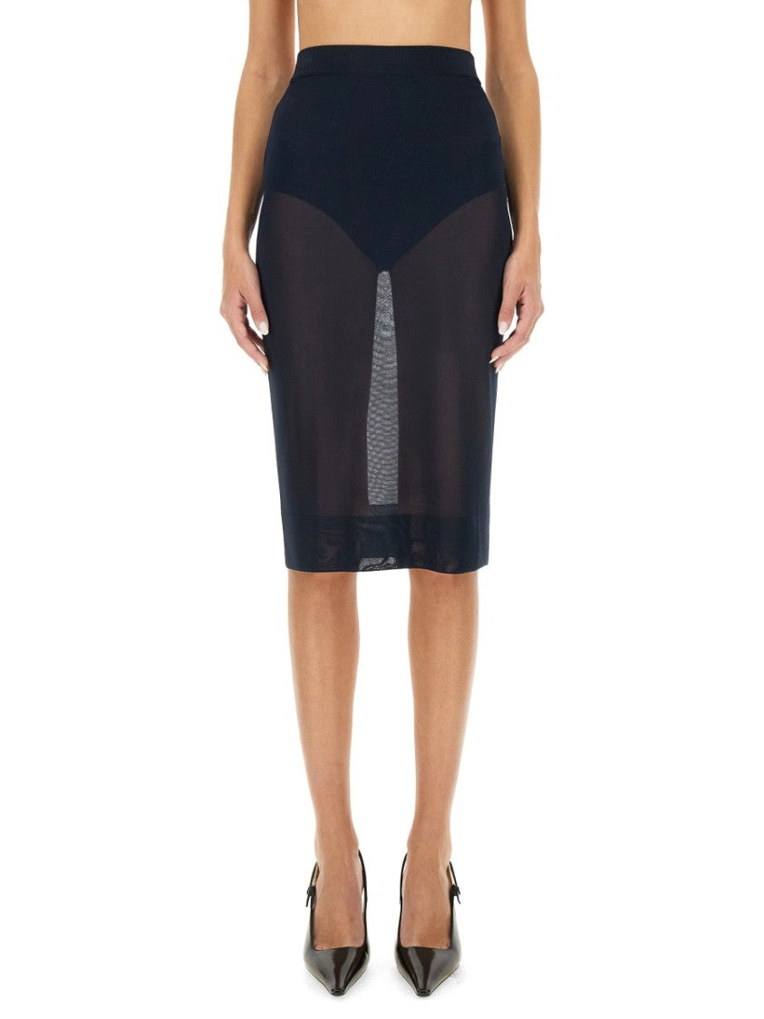 Saint Laurent Knit Pencil Skirt With High Waist