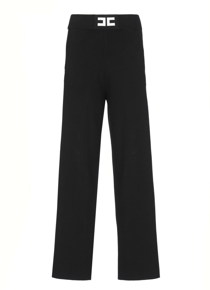 Elisabetta Franchi Logoed Palazzo Pants