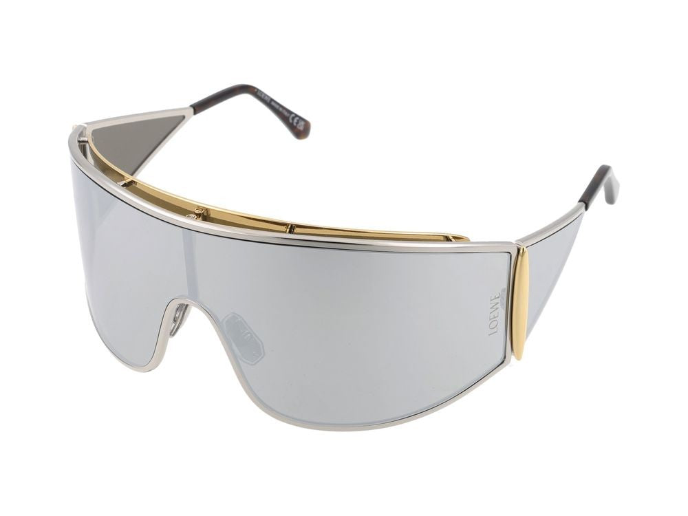 Loewe Futuristic Reflective Lens Metallic Accent Shield Sunglasses