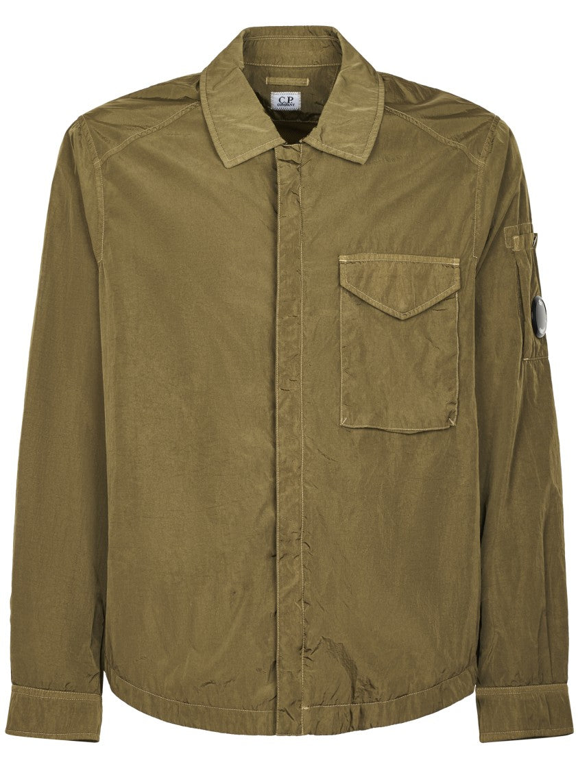 C.P. Company Lightweight Brown Overshirt Jacket With Classic Collar