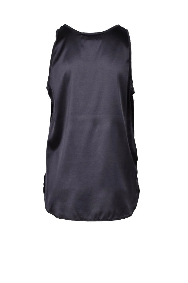 Wild Cashmere Stretch Silk Sleeveless Top - Black