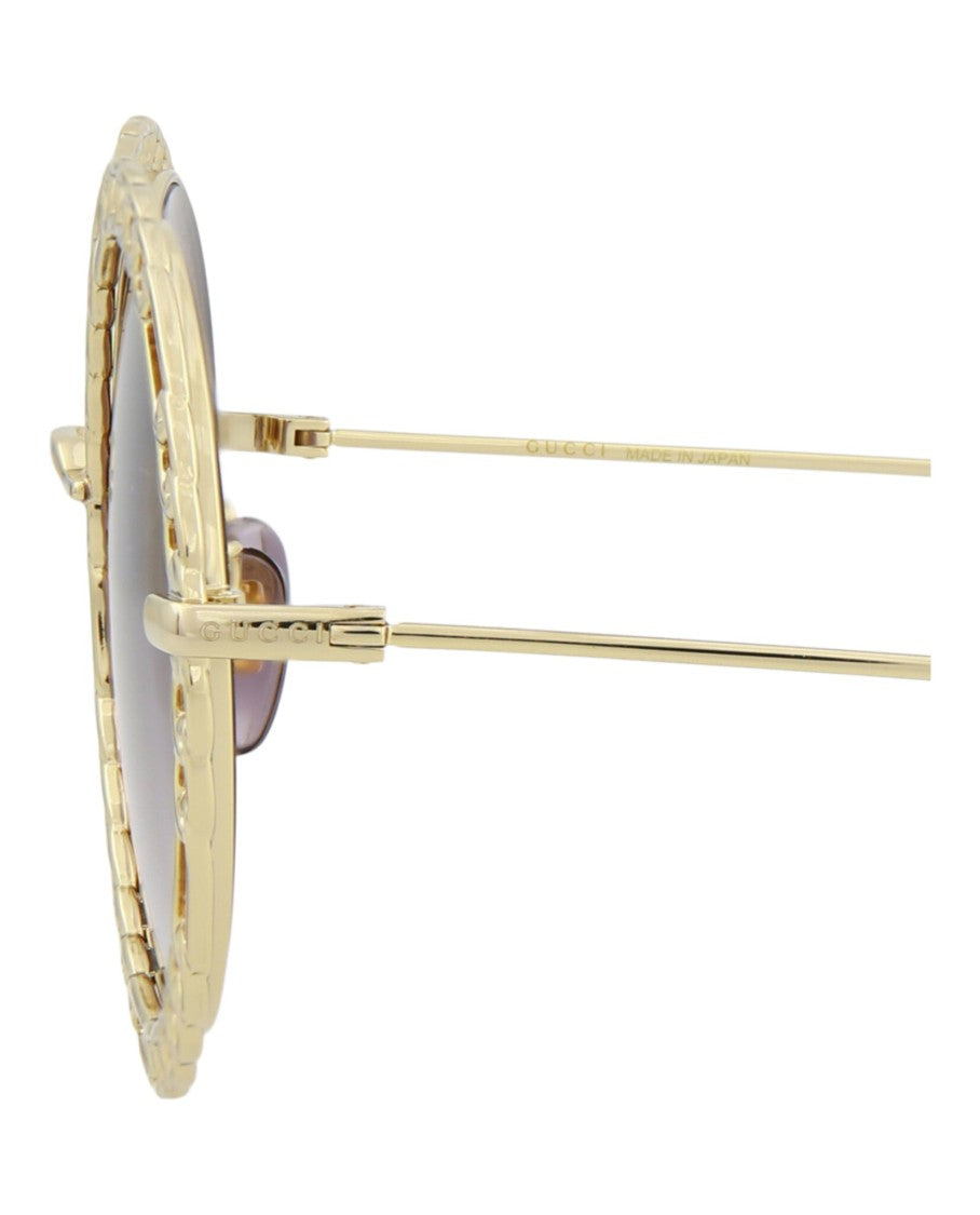Gucci Round/Oval-Frame Metal Sunglasses