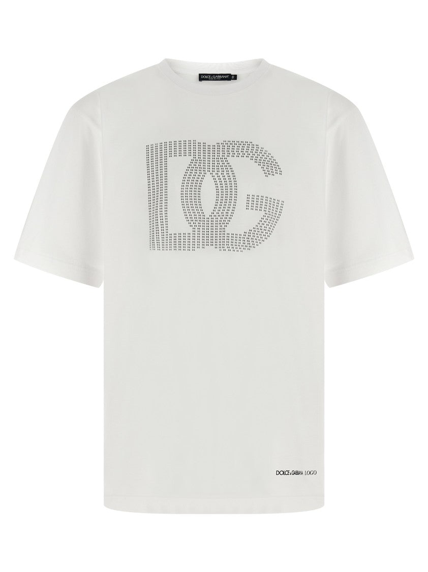 Dolce & Gabbana Cotton T-Shirt With Bold Front Logo Print