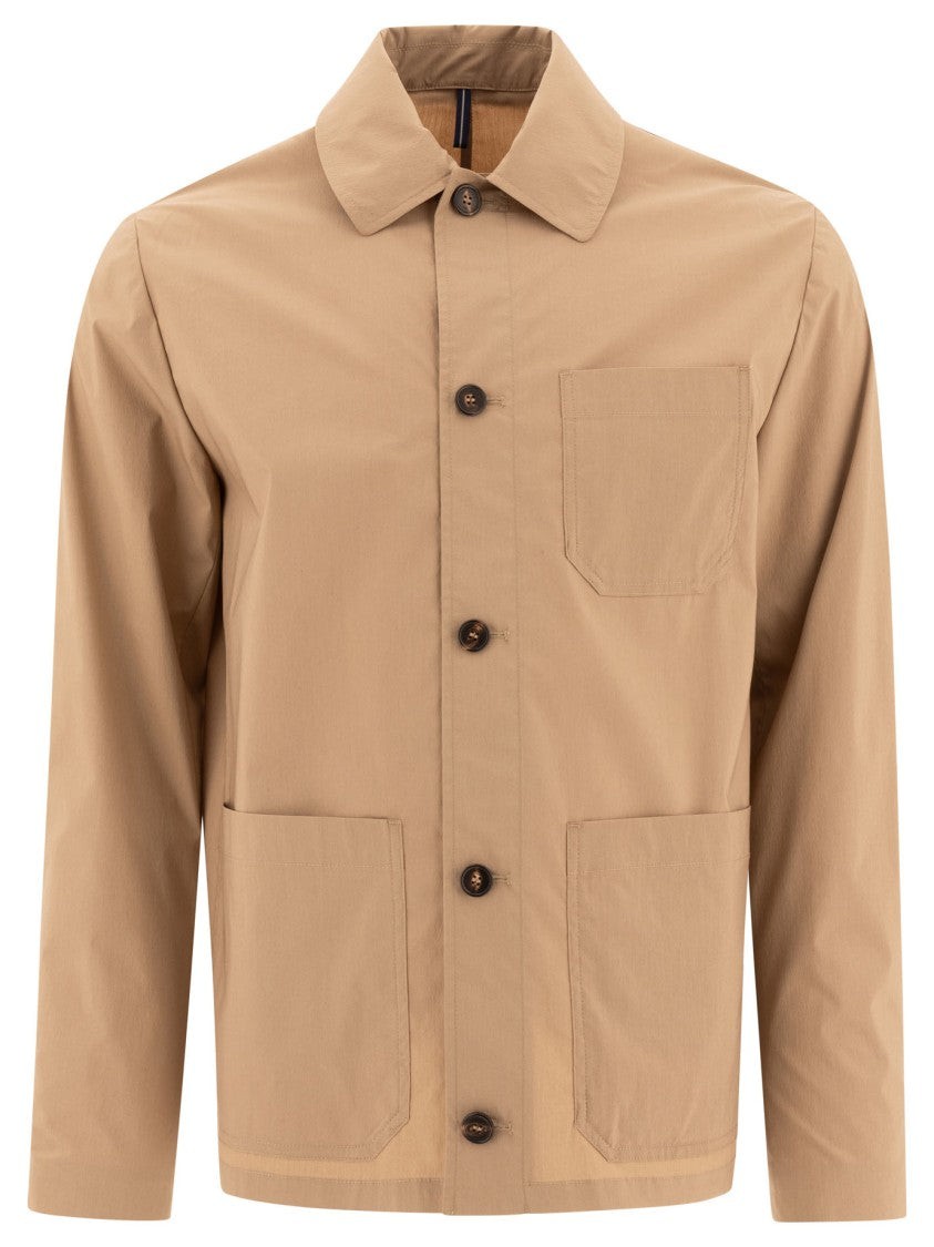 Incotex Beige Jacket With Classic Collar