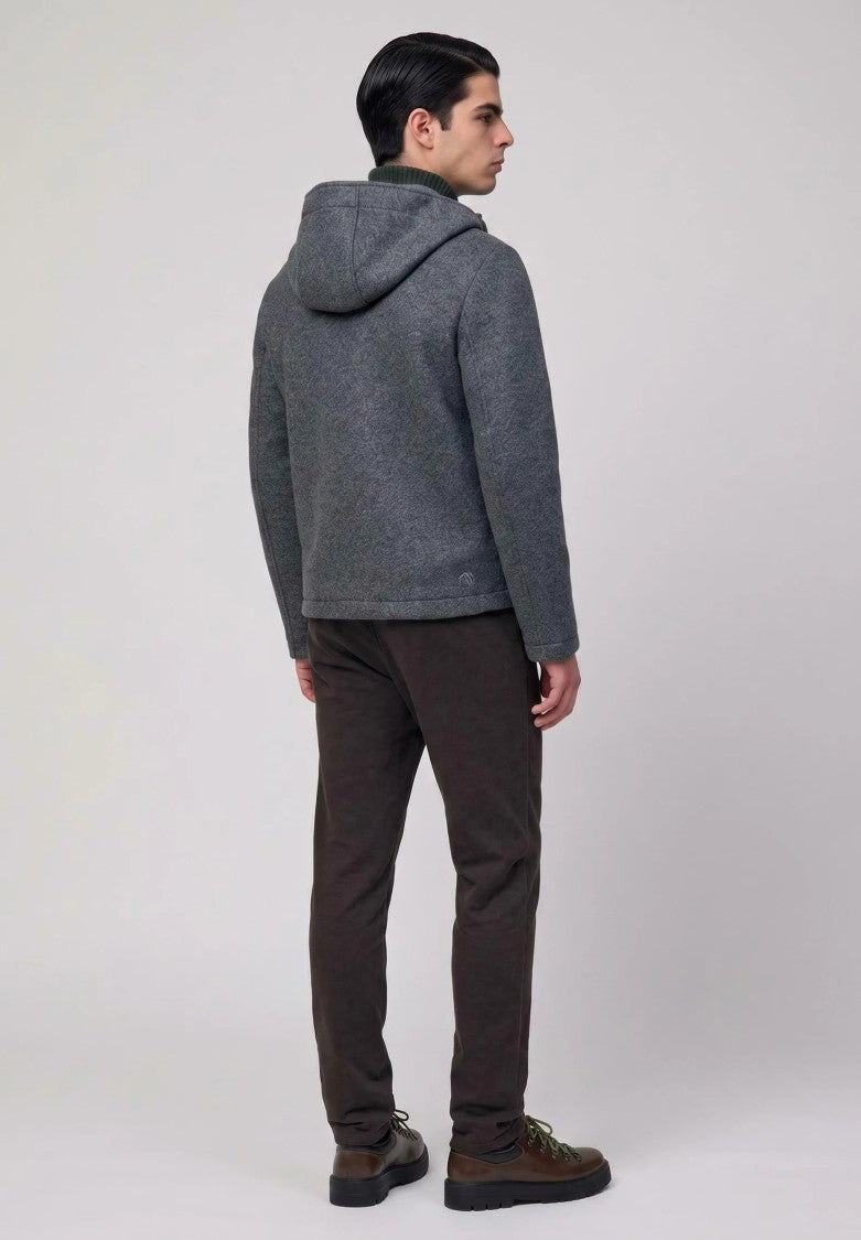 Colmar Dark Grey Textured Hooded Cropped Jacket
