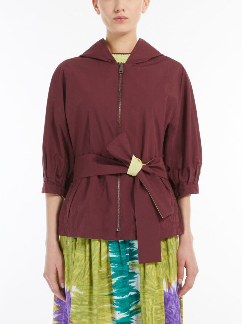 Max Mara Reversible Burgundy Windbreaker With Contrasting Interior
