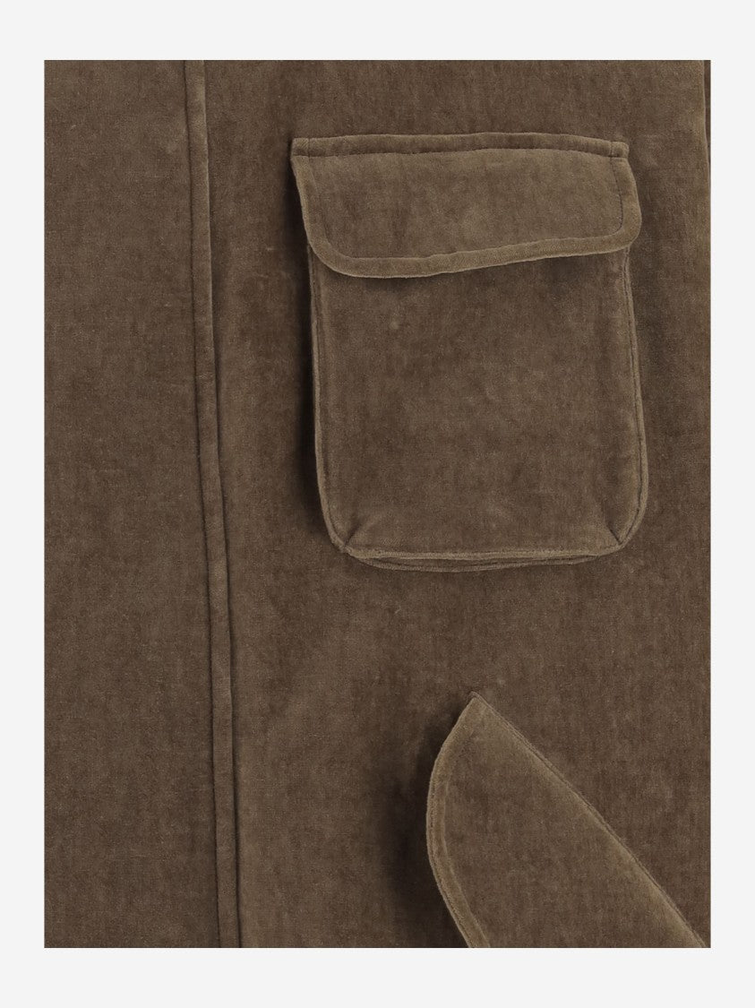 Giorgio Armani Cotton And Linen Jacket With Classic Shirt Collar And Hidden Button Closure