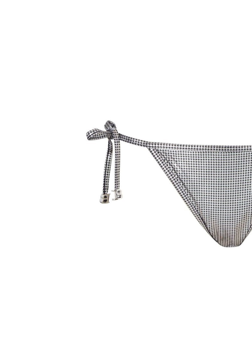 Balmain Triangle Bikini With Subtle Check Pattern