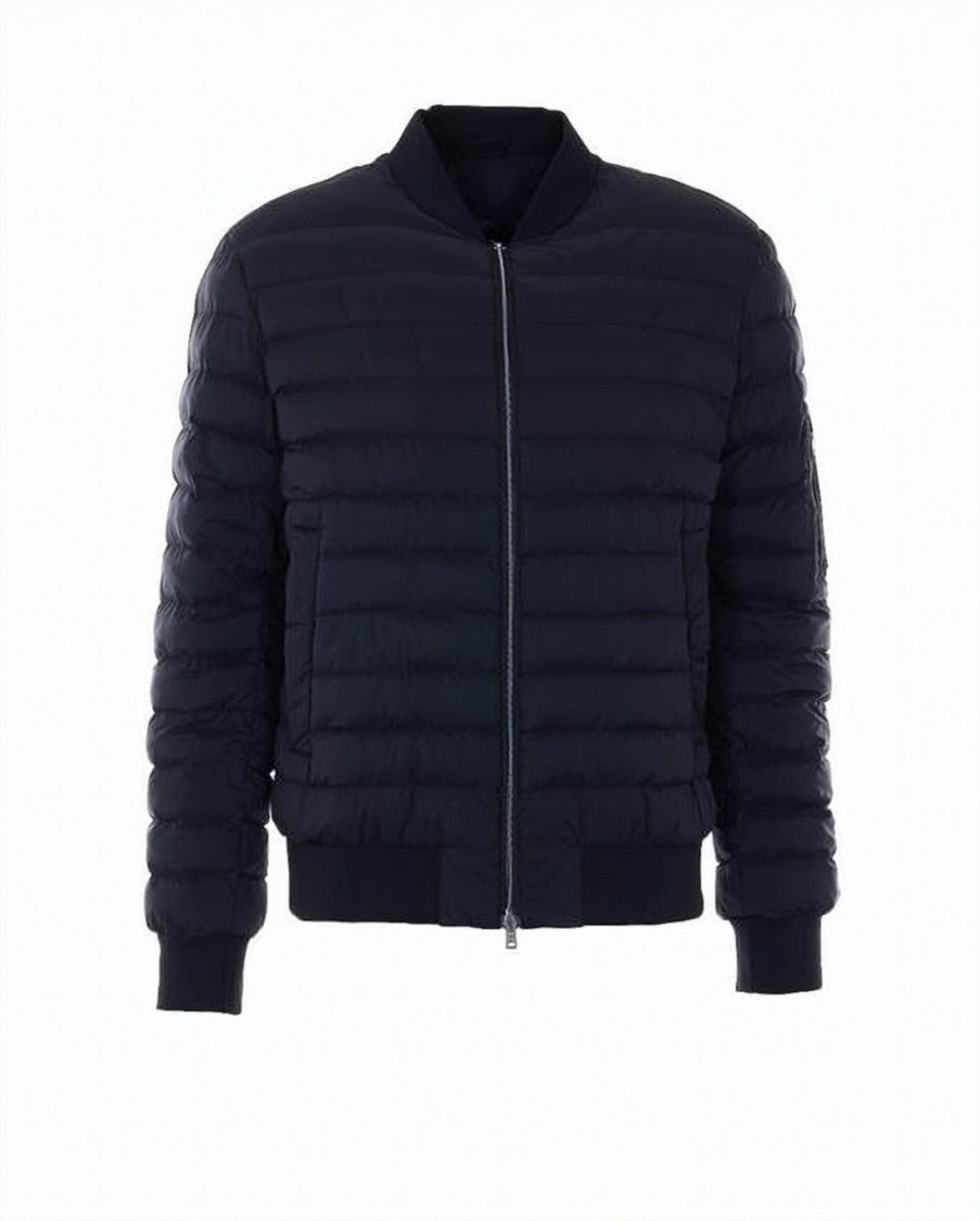 Herno Quilted Blue Padded Jacket With Functional Details