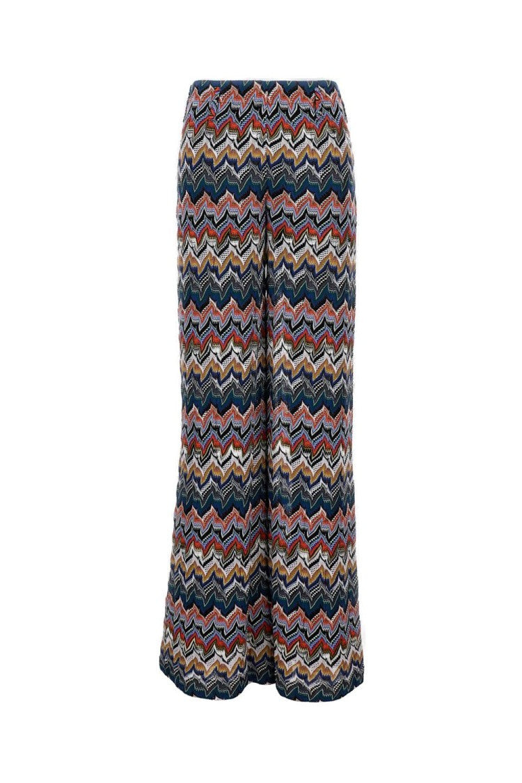 Missoni Long Zigzag Pattern Trousers With Elastic Waistband