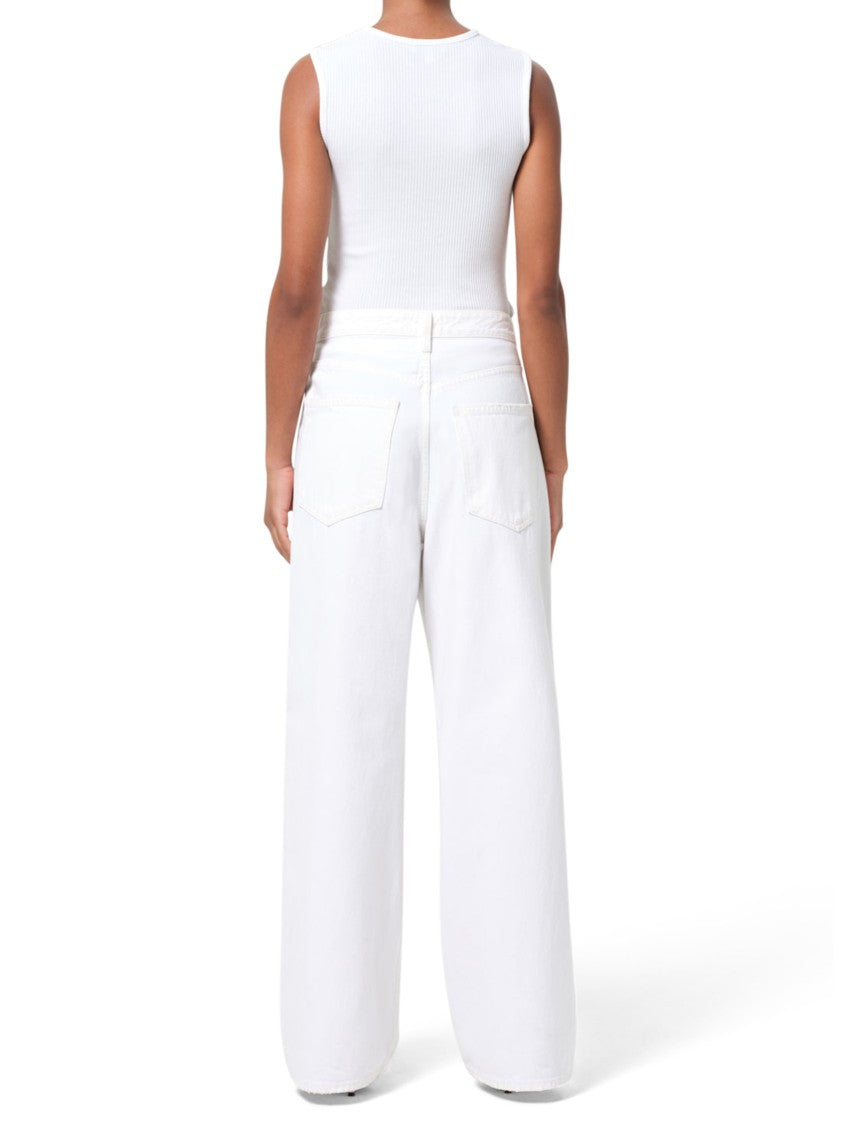 Agolde High-Waisted Wide-Leg Trousers In Light Neutral Tone