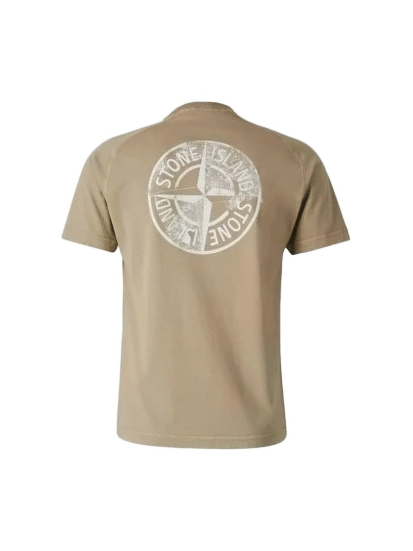 Stone Island Relaxed Fit Short-Sleeve T-Shirt With Distressed Emblem