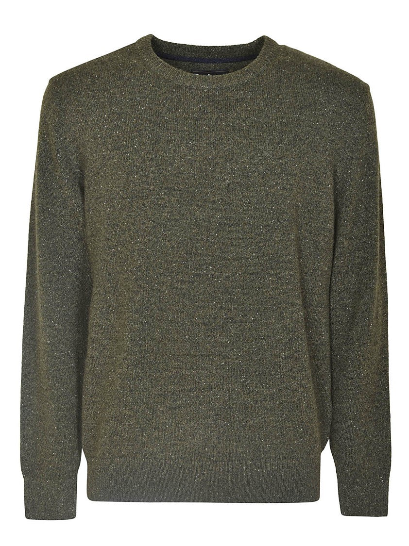 Barbour Textured Knit Crew Neck Sweater With Ribbed Cuffs