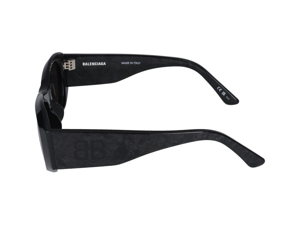 Balenciaga Black Dark Grey Lenses Oversized Square Sunglasses