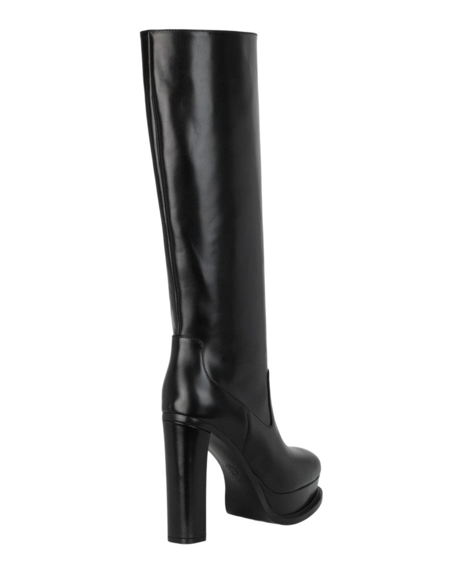 Alexander Mcqueen Leather Knee-High Boots
