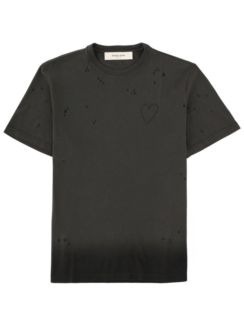 Golden Goose Faded Gradient Cotton Distressed T-Shirt