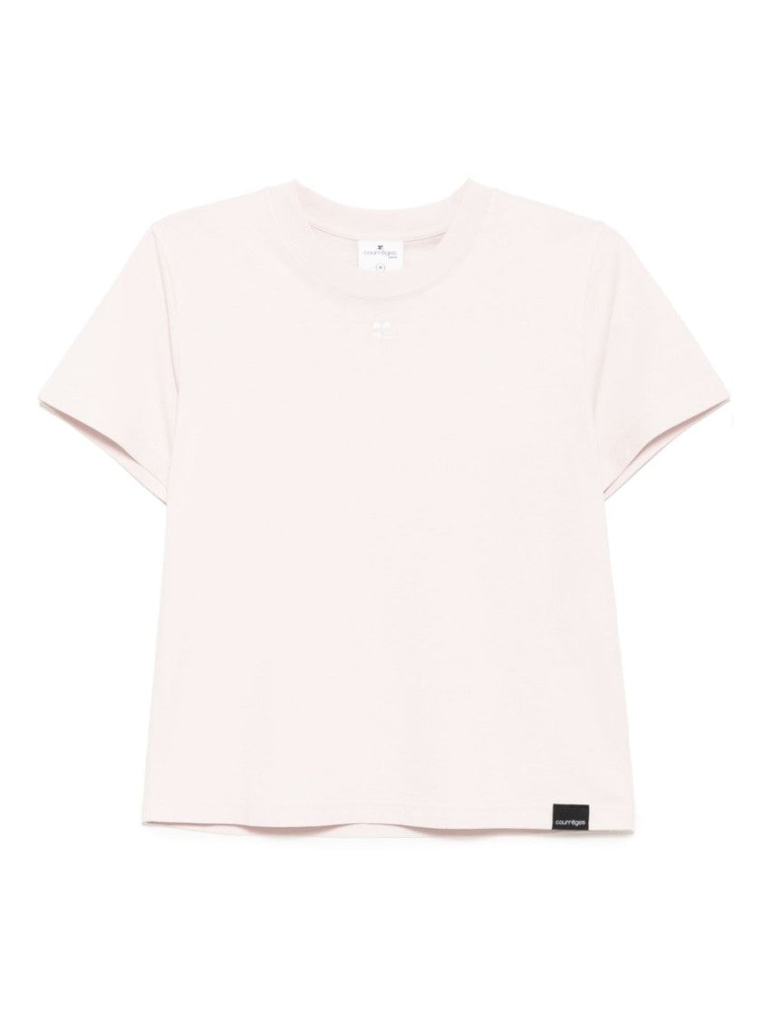 Courrèges Blush Pink Crew Neck Top