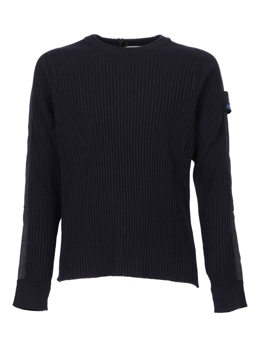 Premiata Finely Ribbed Crew Neck Sweater In Virgin Wool