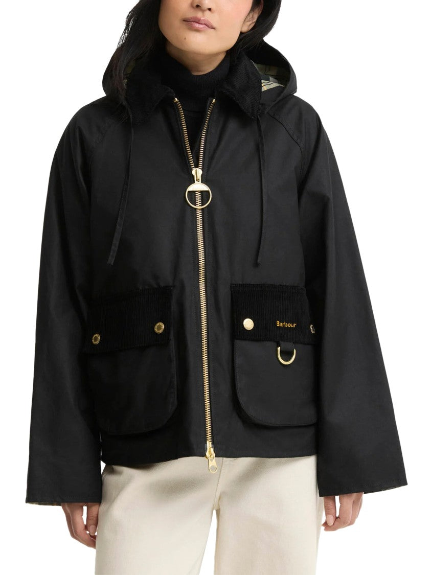Barbour Carville Wax Jacket Cropped Waxed Cotton Jacket