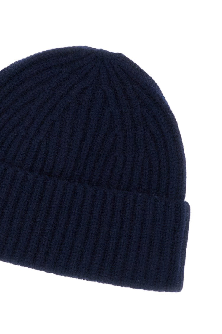 Lisa Yang Blue Martigny Ribbed Cashmere Hat