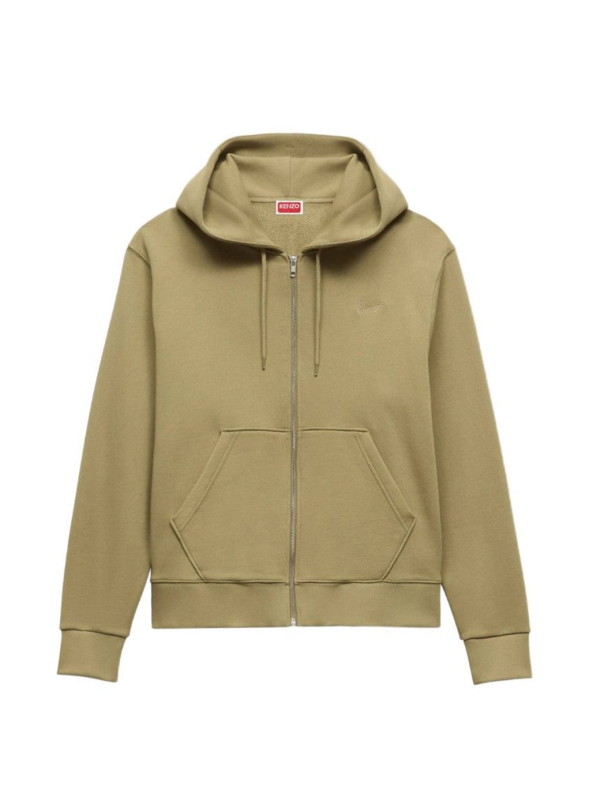 Kenzo Zip-Up Hoodie Sweater With Kangaroo Pocket