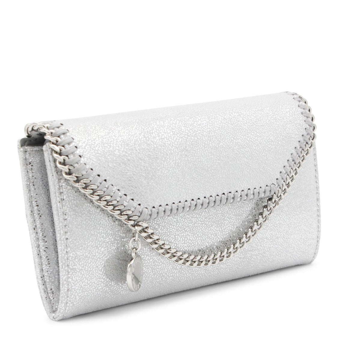 Stella Mccartney Silver Faux Leather Continental Wallet Crossbody Bag