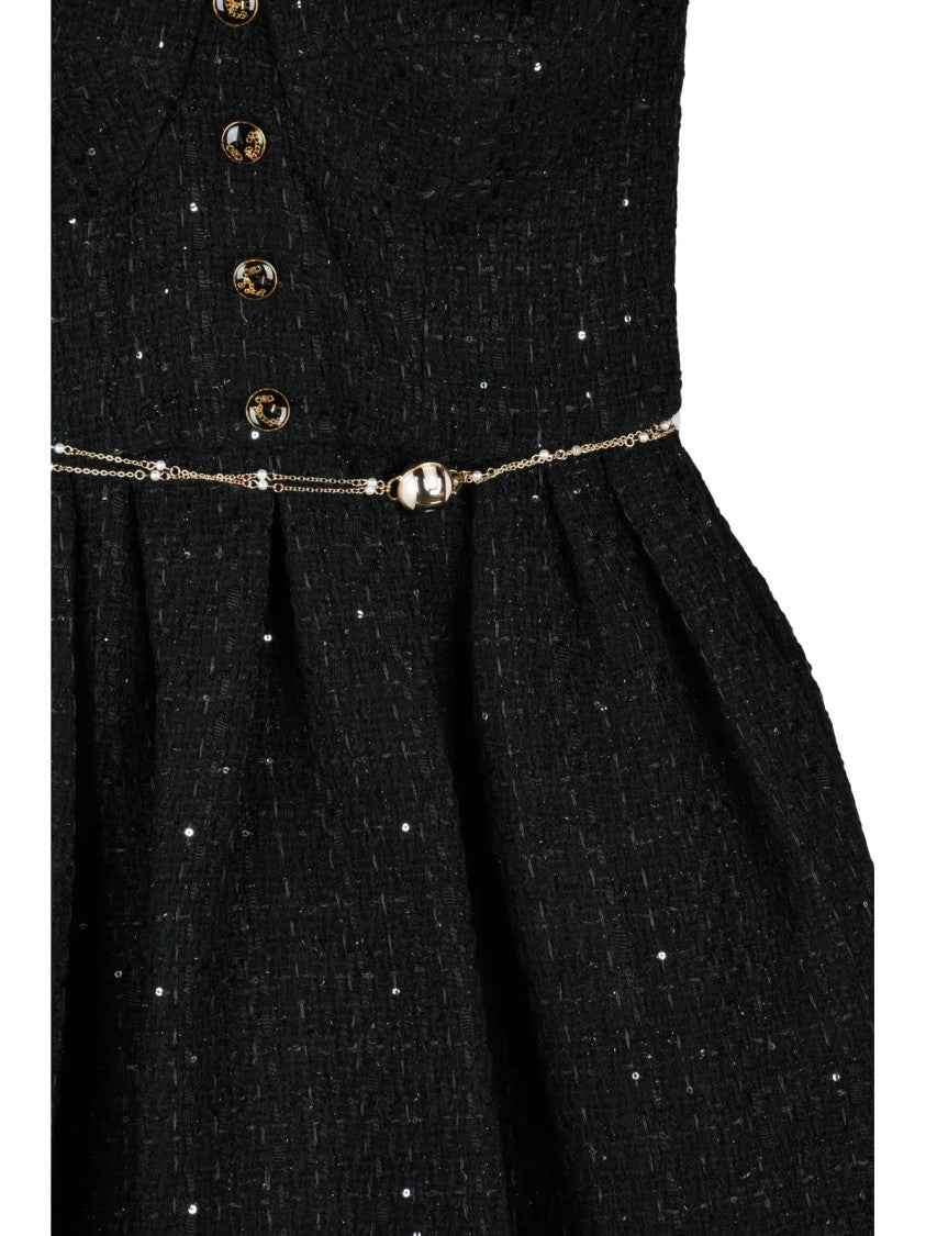 Elisabetta Franchi Black Cotton Acrylic Polyester Viscose Polyamide Women Dress