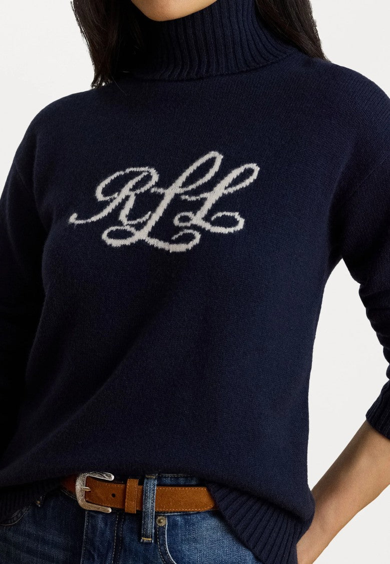 Lauren Ralph Lauren Navy Blue Jamarni Cashmere Pullover