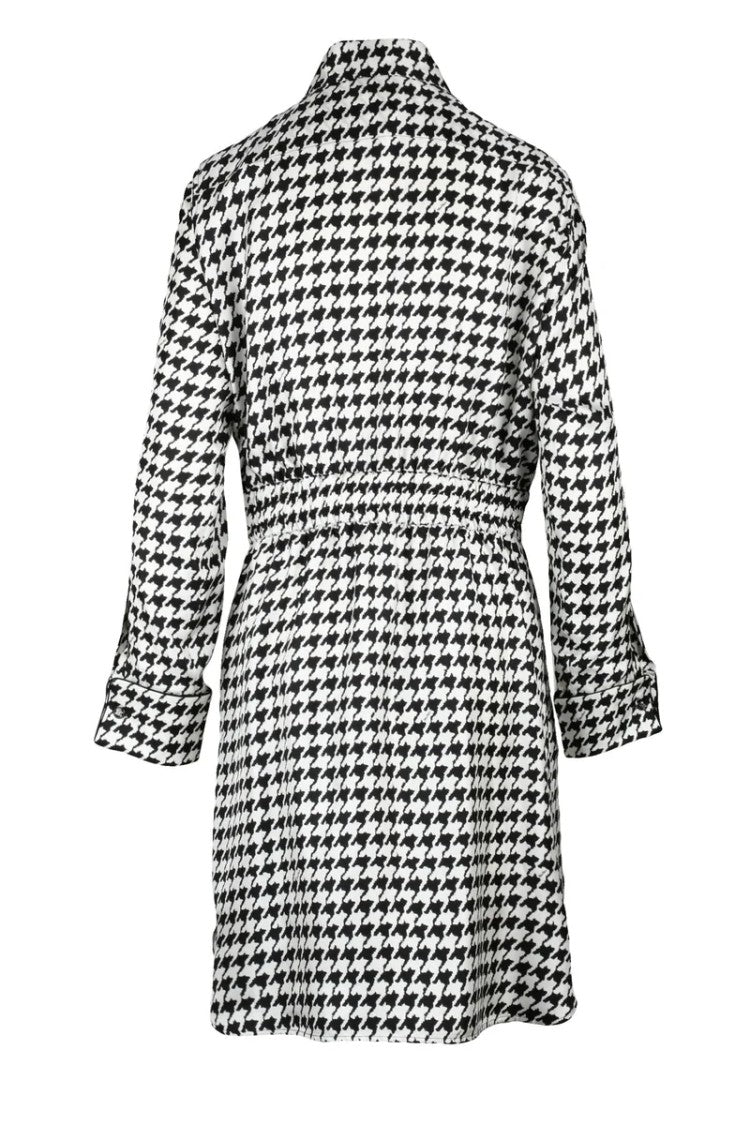 Max Mara Silk Dress With Elastic Waist - Black/White