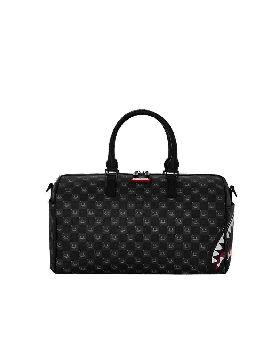 Sprayground Sharks In Paris Wtf Bubbly Black Check Mini Duffle
