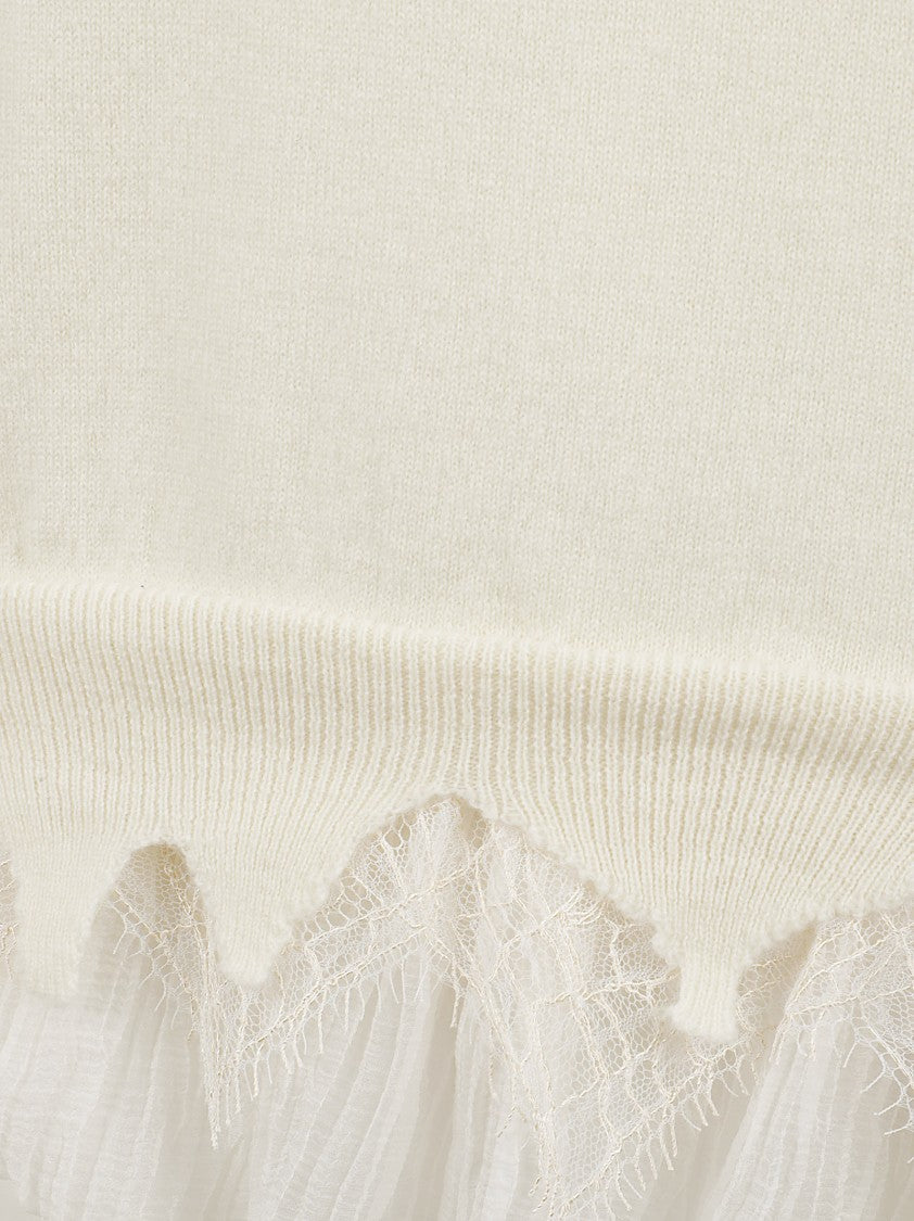 Alexander Mcqueen Wool-Cashmere Sweater With Lace