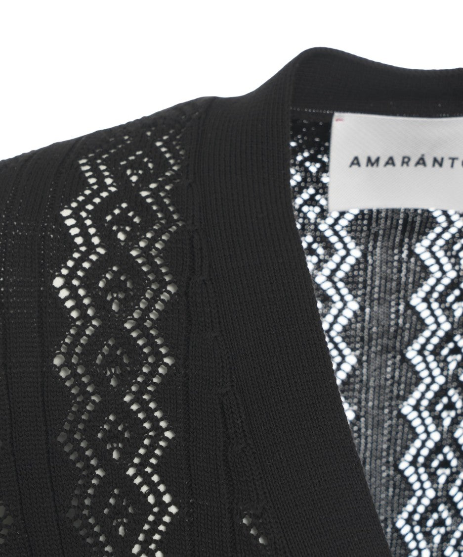 Amaranto V-Neck Open Knit Cardigan