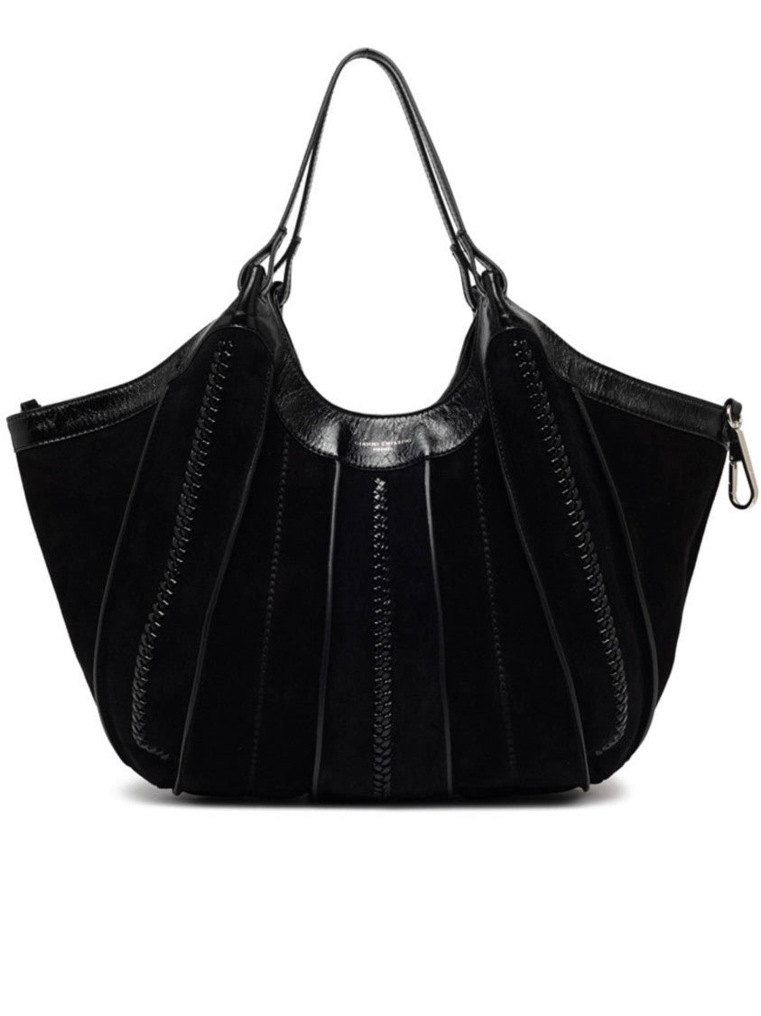 Gianni Chiarini Soft Silhouette Black Handbag With Vertical Stitching