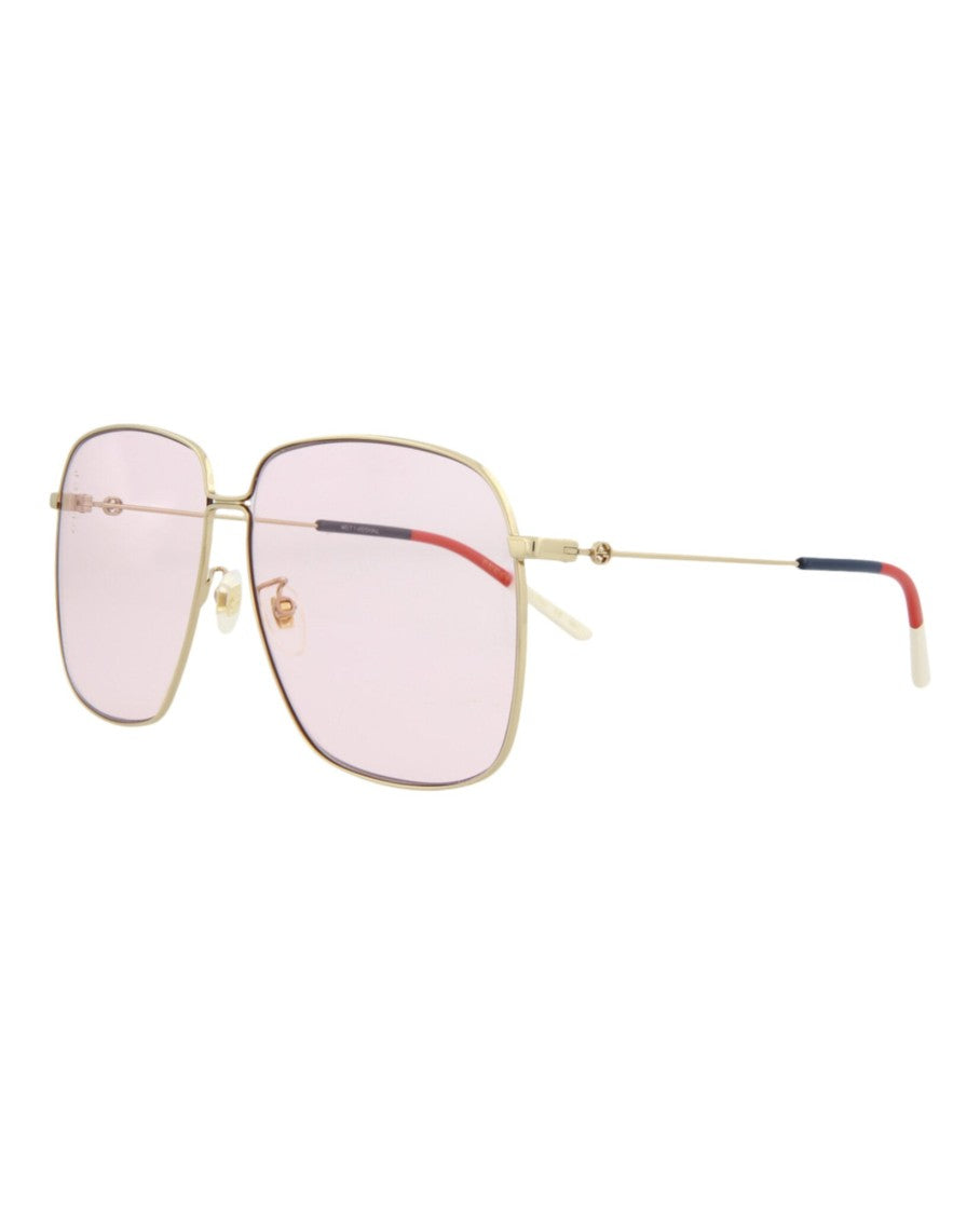Gucci Square-Frame Metal Sunglasses