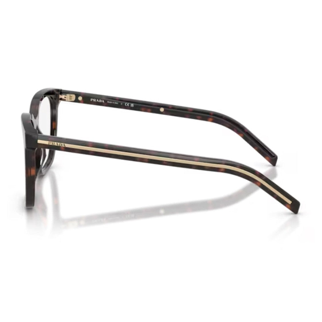 Prada Havana Pr B11v Square Acetate Eyeglasses