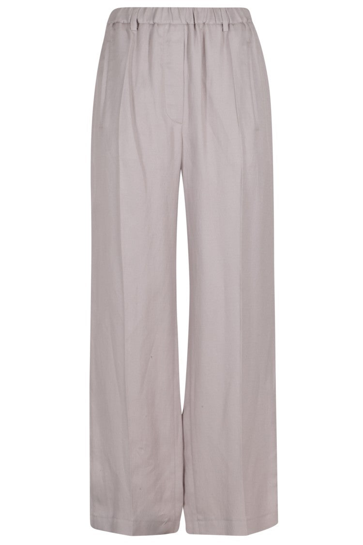 Tela Lilac Stormo Elastic-Waistband Viscose-Blend Wide-Leg Pants