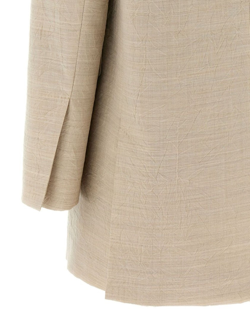 Max Mara Structured Beige Cardigan With Shoulder Pads