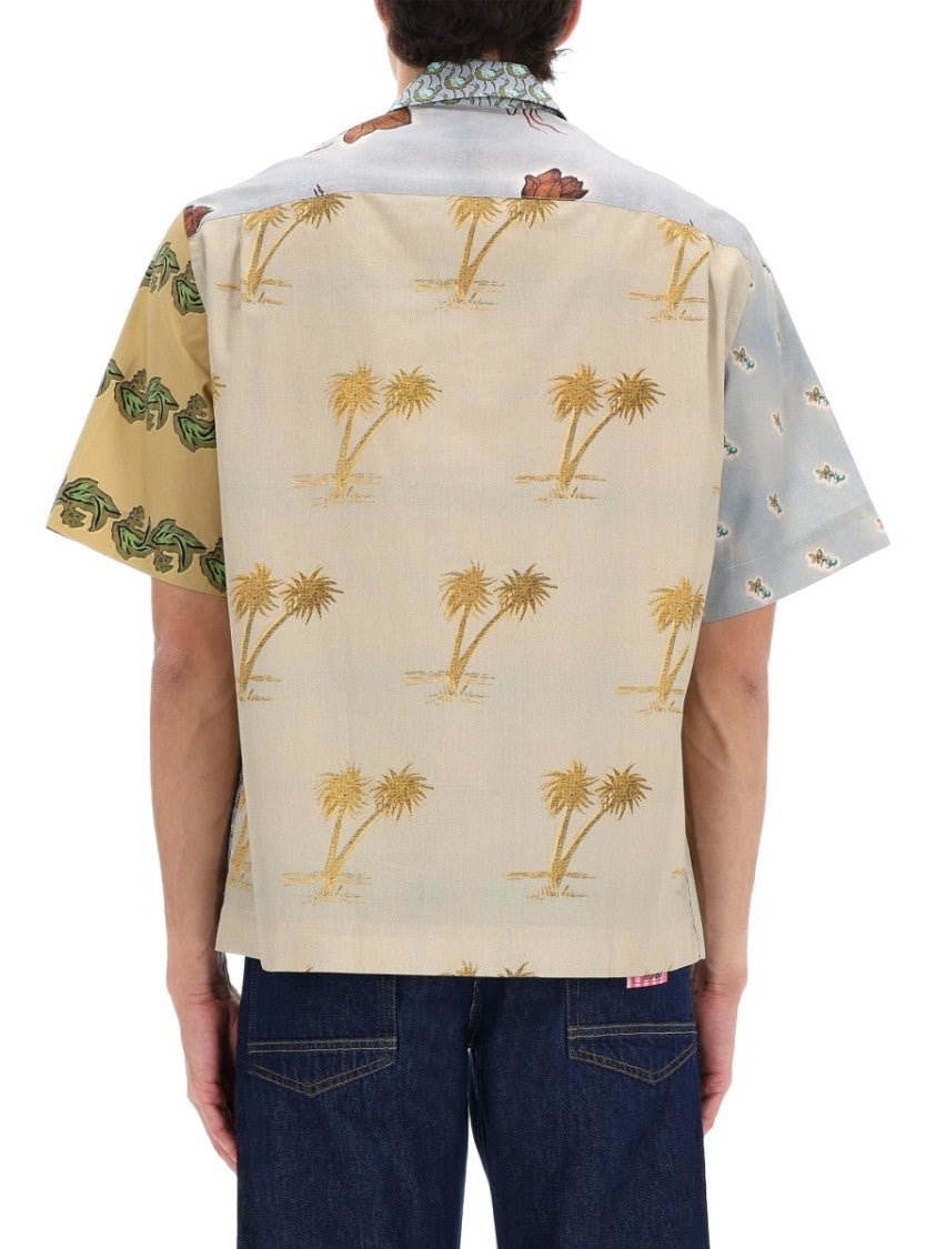 Paul Smith Textile Patchwork Muted Tones Casual Shirt