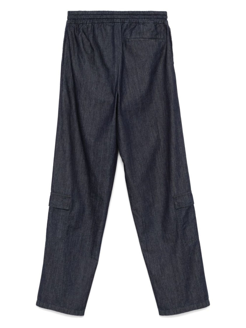 Dries Van Noten Indigo Blue Cotton Trousers