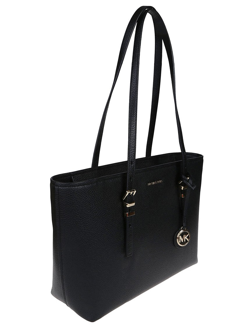Michael Kors Black Medium Quinn Leather Tote Bag
