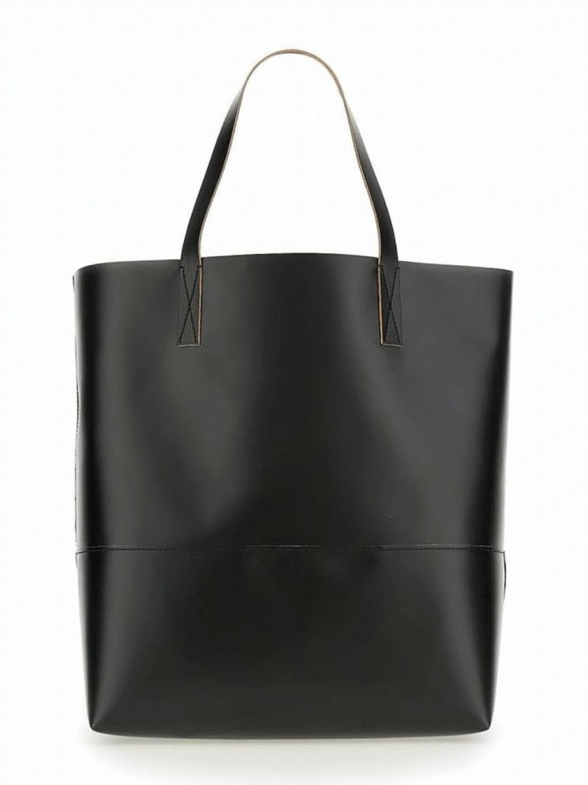 Marni Structured Black Polyester Tote Bag